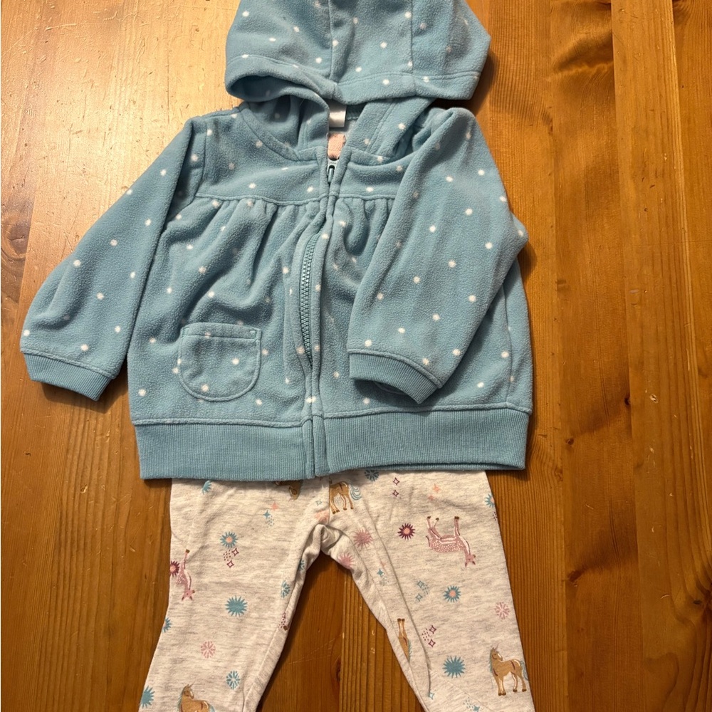Carter's Soft Blue Polka Dot Baby Outfit